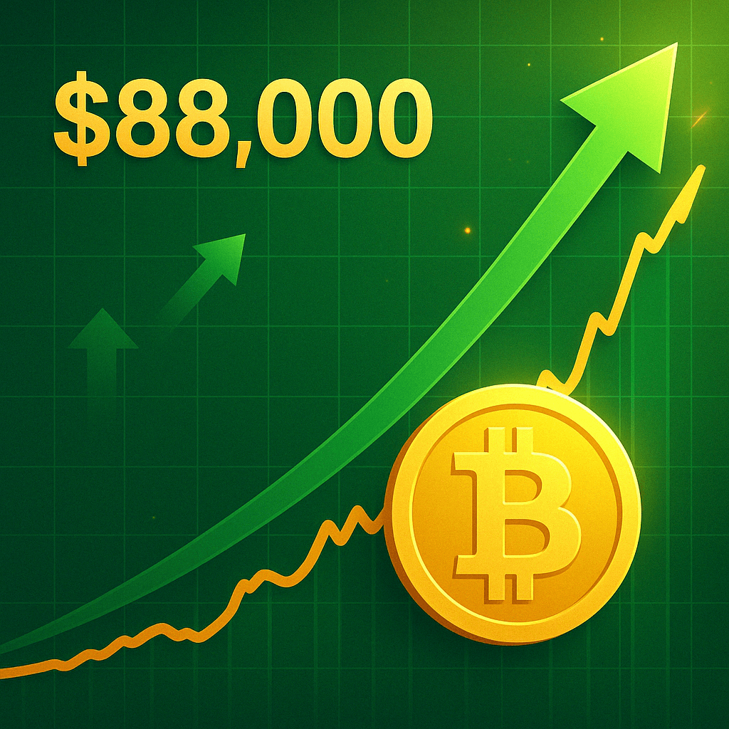  Bitcoin supera los USD 88,000: Optimismo regresa al mercado cripto 